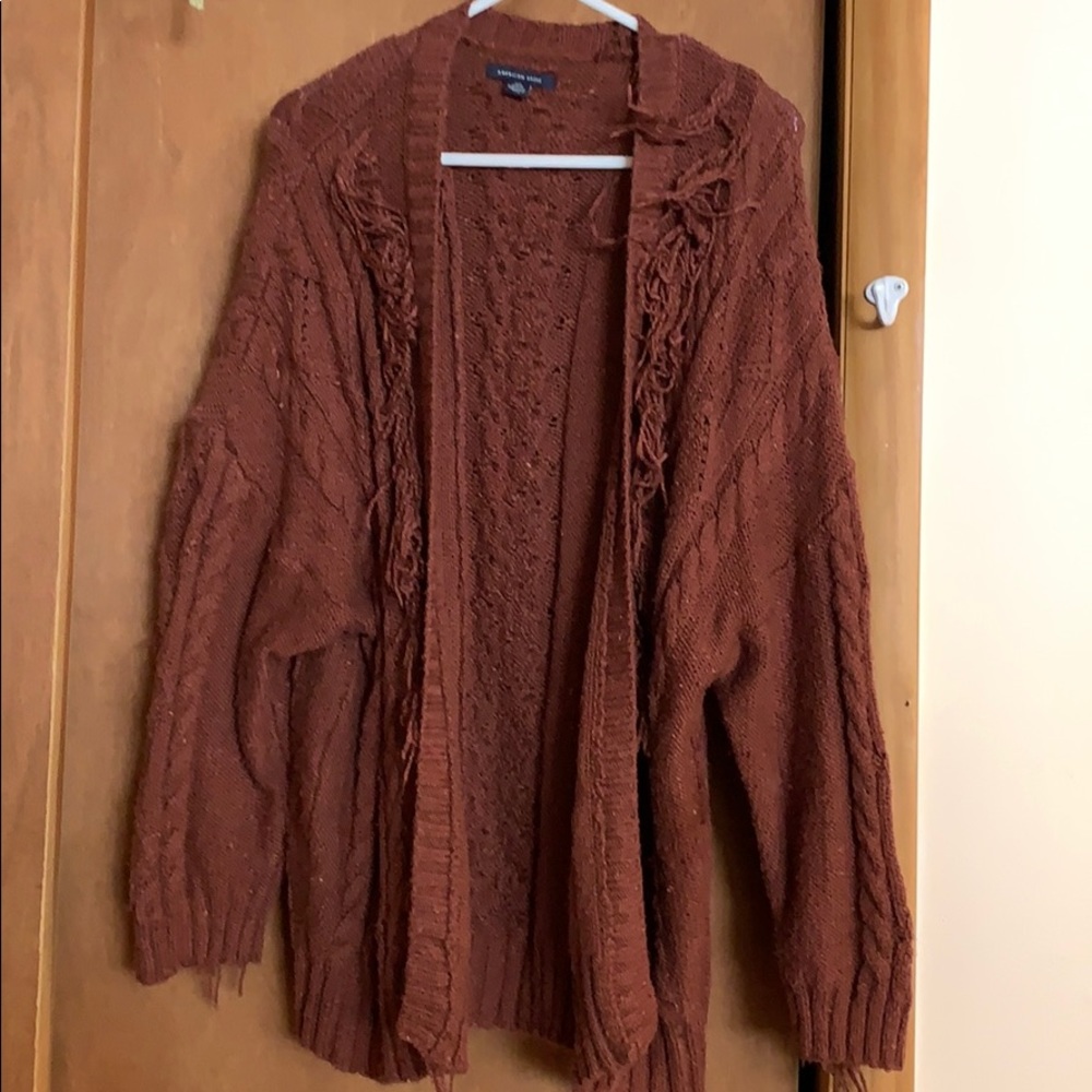 AE fringe cardi